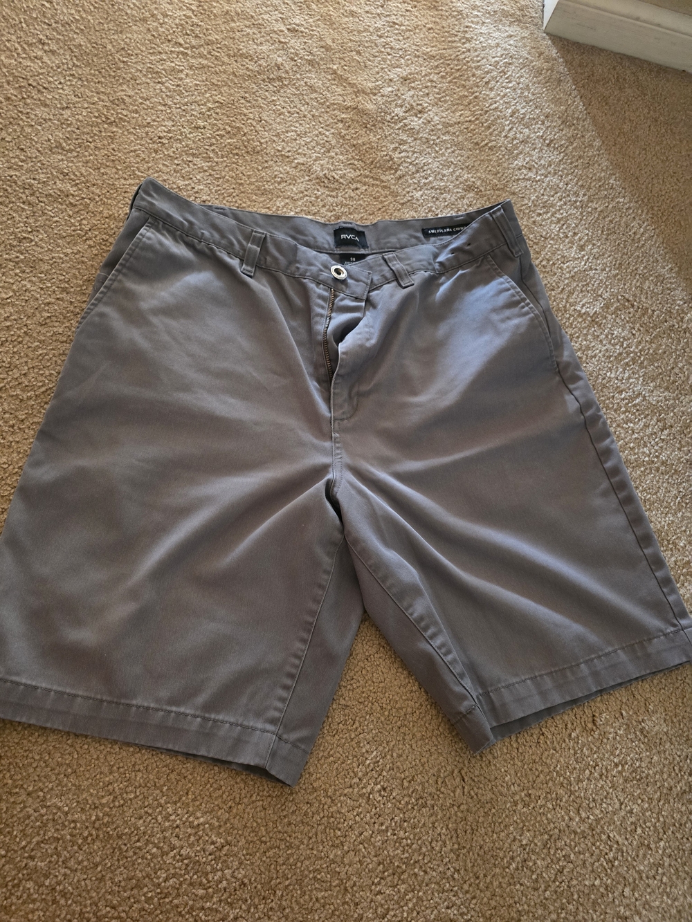 RVCA Men's Gray Casual Chino Shorts